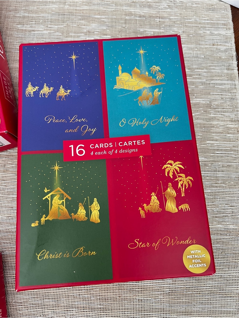 Lot of 3 Christmas Holiday Card Box 16 Count in Each Box Noel Joy Peace Hope - Picture 2 of 9